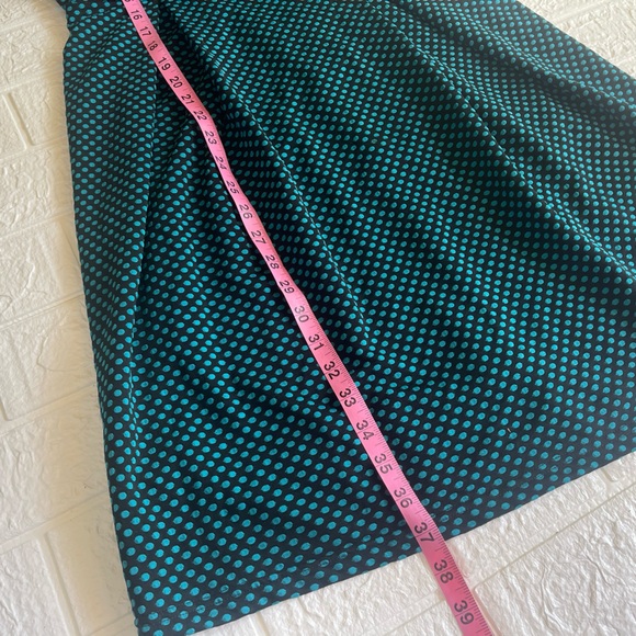 41 Hawthorn Black and Teal Spotted A-Line Scoop Neck Sleeveless Dress - Picture 11 of 14